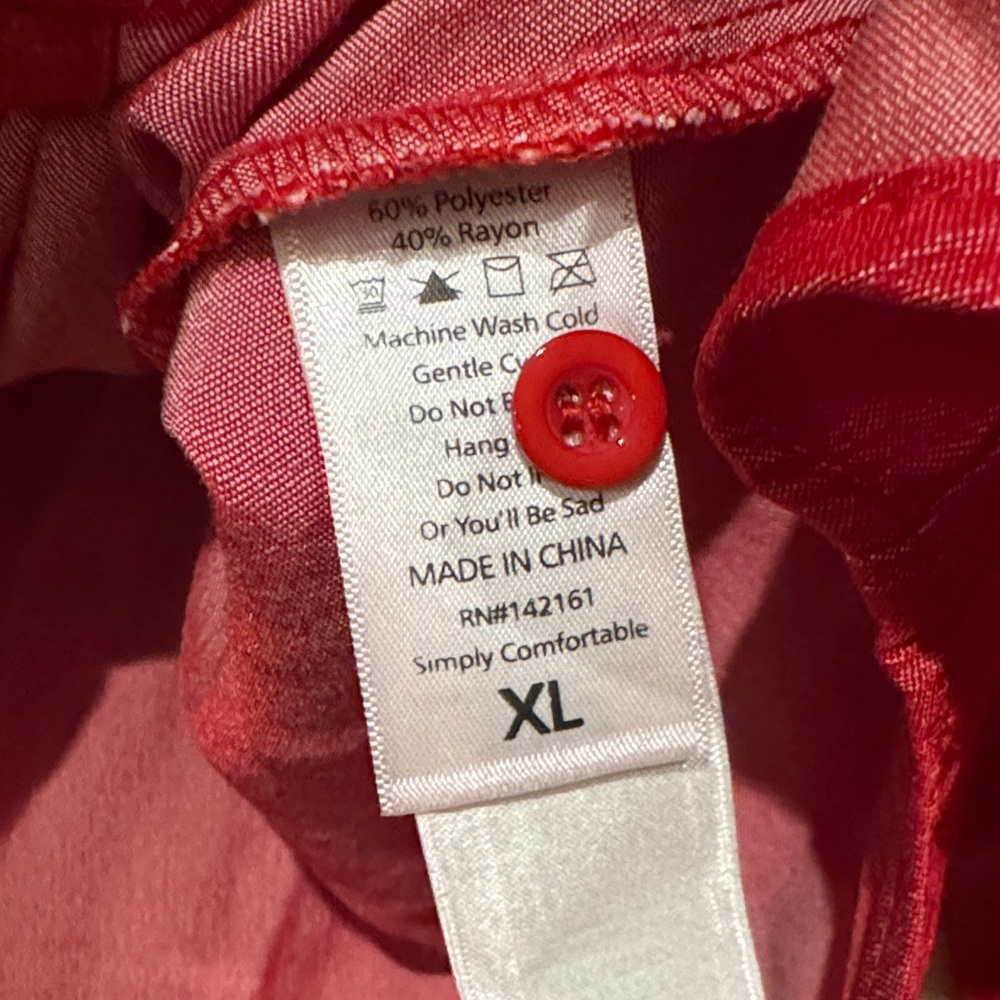 Lularoe Sheer Red Button Down Blouse - image 4